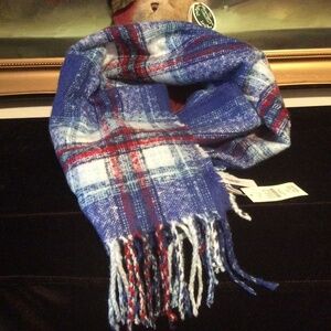 NWT Talbots WOMEN'S Fringed Plaid cozy soft scarf one size 67'' X 14.5'' $49.50